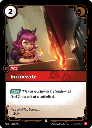 Incinerate (003/024) [Origins Proving Grounds] Foil