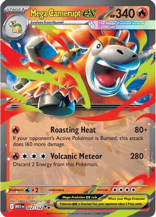 Mega Camerupt ex 022/132 [ME01 Mega Evolution] (Holofoil)
