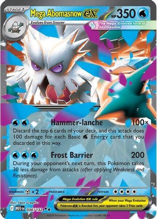 Mega Abomasnow ex 036/132 [ME01 Mega Evolution] (Holofoil)