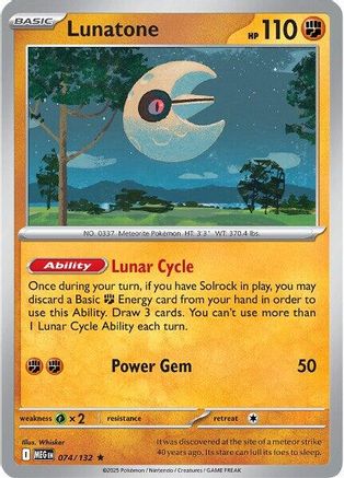 Lunatone 074 [ME01 Mega Evolution] (Reverse Holofoil)