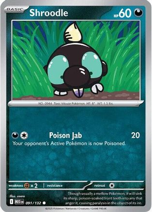 Shroodle 091/132 [ME01 Mega Evolution] (Reverse Holofoil)