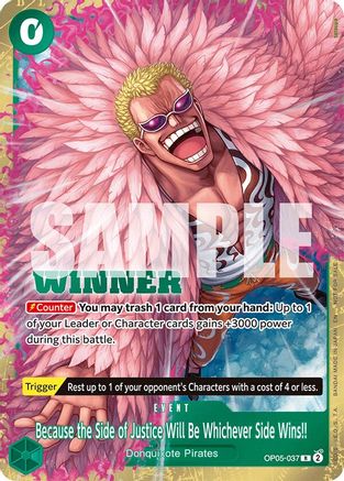 Because the Side of Justice Will Be Whichever Side Wins!! (Winner Pack 2025 Vol. 4) [One Piece Promotion Cards] Rare