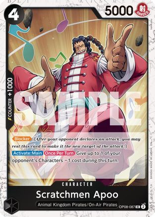 Scratchmen Apoo - OP08-087 (Pirate Foil) [Premium Booster -The Best- Vol. 2] Uncommon
