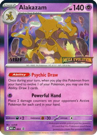 Alakazam (Staff) 003/null [ME Mega Evolution Promo] (Holofoil)