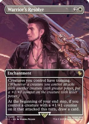 Warrior's Resolve (Borderless) (FIC-465) - Commander: FINAL FANTASY Foil