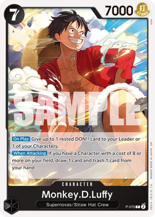 Monkey.D.Luffy - P-075 (Pirate Foil) [Premium Booster -The Best- Vol. 2] Promo