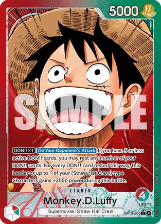 Monkey.D.Luffy (001) (Alternate Art) [Carrying On His Will] Leader