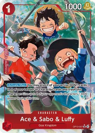 Ace & Sabo & Luffy (Alternate Art) [Carrying On His Will] Super Rare