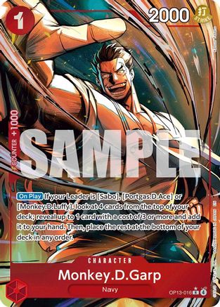Monkey.D.Garp (Alternate Art) [Carrying On His Will] Rare