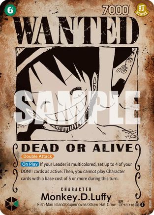 Monkey.D.Luffy (118) (Wanted Poster) [Carrying On His Will] Secret Rare