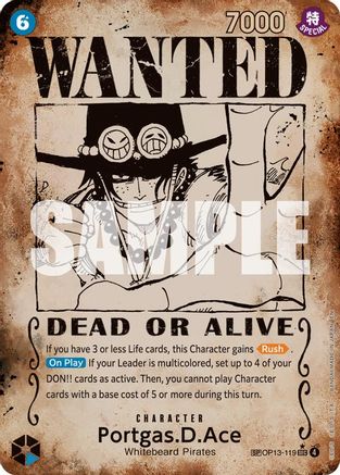 Portgas.D.Ace (119) (Wanted Poster) [Carrying On His Will] Secret Rare