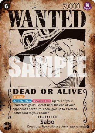 Sabo (120) (Wanted Poster) [Carrying On His Will] Secret Rare