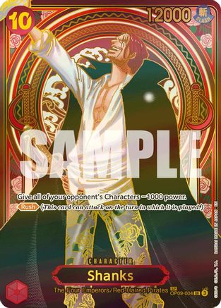 Shanks - OP09-004 (SP) (Gold) [Carrying On His Will] Super Rare