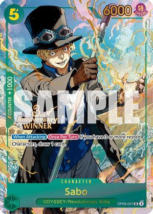 Sabo - OP09-027 (3rd Anniversary Winner) [One Piece Promotion Cards] Uncommon