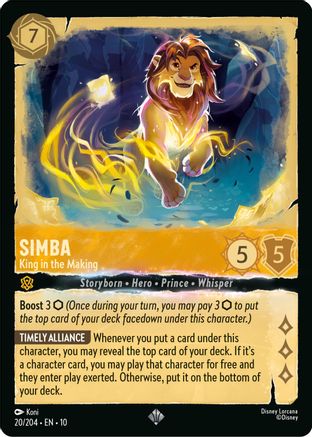 Simba - King in the Making (20/204) Whispers in the Well (Cold Foil)