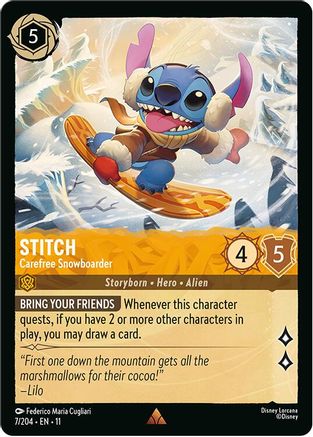 Stitch - Carefree Snowboarder (7/204) Winterspell (Non-Foil)