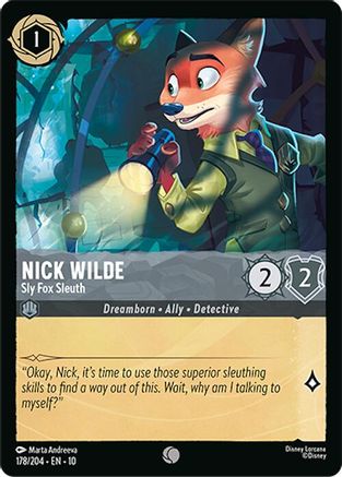 Nick Wilde - Sly Fox Sleuth (178/204) Whispers in the Well (Cold Foil)