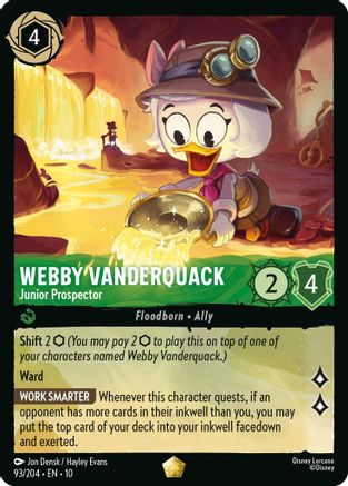 Webby Vanderquack - Junior Prospector (93/204) Whispers in the Well (Cold Foil)