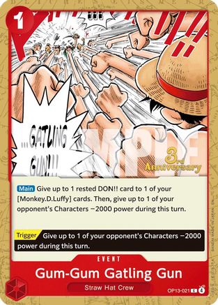Gum-Gum Gatling Gun [Carrying On His Will: 3rd Anniversary Tournament Cards] Common