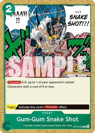 Gum-Gum Snake Shot [Carrying On His Will: 3rd Anniversary Tournament Cards] Common