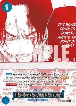 If I Bowed Down to Power, What's the Point in Living? (3rd Anniversary Treasure Campaign Pack) [One Piece Promotion Cards] Rare