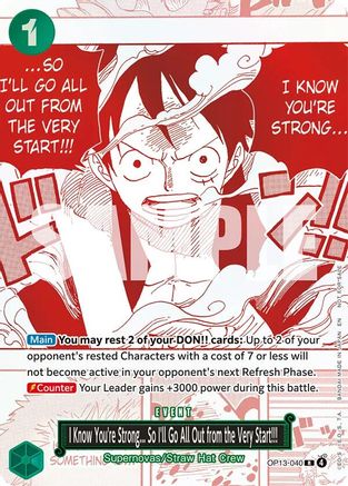 I Know You're Strong... So I'll Go All Out from the Very Start!!! (3rd Anniversary Treasure Campaign Pack) [One Piece Promotion Cards] Rare