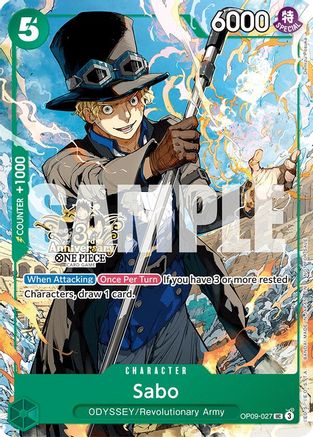 Sabo - OP09-027 (3rd Anniversary Tournament 3 Brothers Pack) [Carrying On His Will: 3rd Anniversary Tournament Cards] Uncommon
