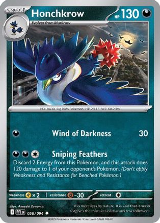 Honchkrow 058 [ME02 Phantasmal Flames] (Reverse Holofoil)