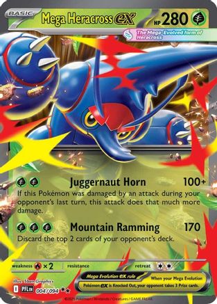 Mega Heracross ex 004/094 [ME02 Phantasmal Flames] (Holofoil)