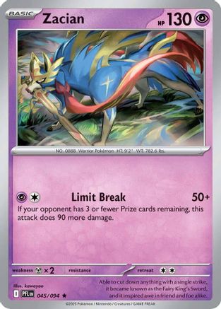 Zacian 045/094 [ME02 Phantasmal Flames] (Reverse Holofoil)
