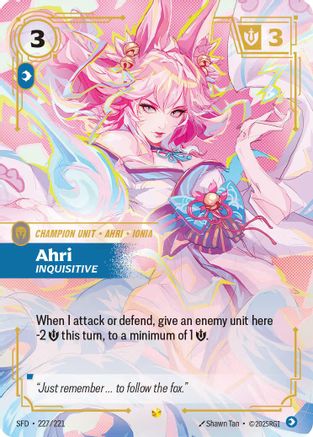 Ahri - Inquisitive (Overnumbered) (227/221) [Spiritforged] Foil