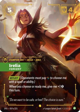 Irelia - Fervent (Alternate Art) (057a/221) [Spiritforged] Foil