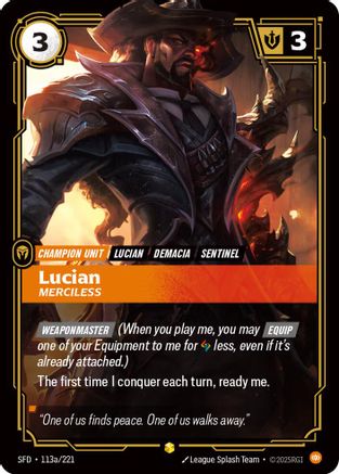 Lucian - Merciless (Alternate Art) (113a/221) [Spiritforged] Foil