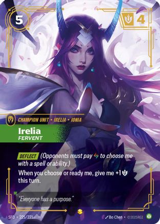 Irelia - Fervent (Overnumbered) (225/221) [Spiritforged] Foil