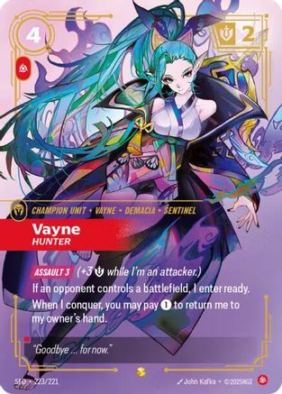 Vayne - Hunter (Overnumbered) (223/221) [Spiritforged] Foil