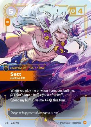 Sett - Brawler (Overnumbered) (232/221) [Spiritforged] Foil