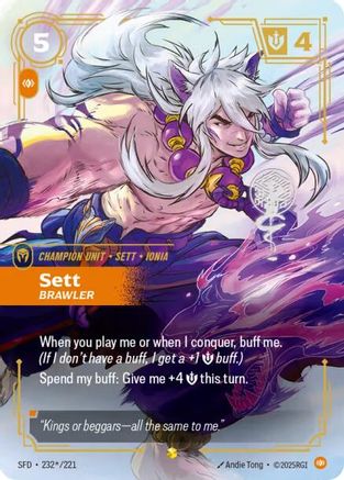 Sett - Brawler (Signature) (232*/221) [Spiritforged] Foil