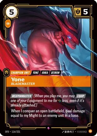 Yone - Blademaster (116/221) [Spiritforged] Foil