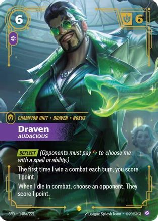 Draven - Audacious (Alternate Art) (148a/221) [Spiritforged] Foil