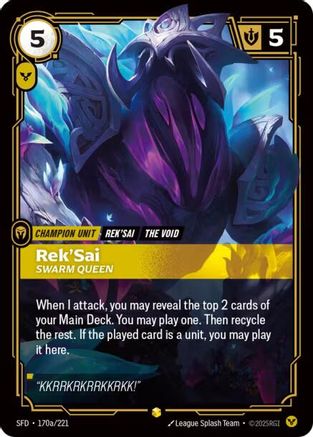 Rek'Sai - Swarm Queen (Alternate Art) (170a/221) [Spiritforged] Foil