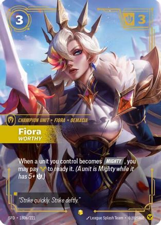 Fiora - Worthy (Alternate Art) (180a/221) [Spiritforged] Foil