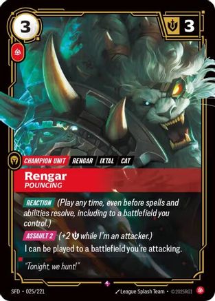 Rengar - Pouncing (025/221) [Spiritforged] Foil