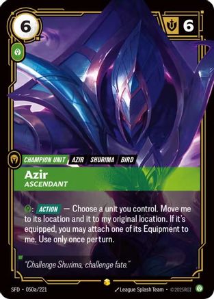 Azir - Ascendant (Alternate Art) (050a/221) [Spiritforged] Foil