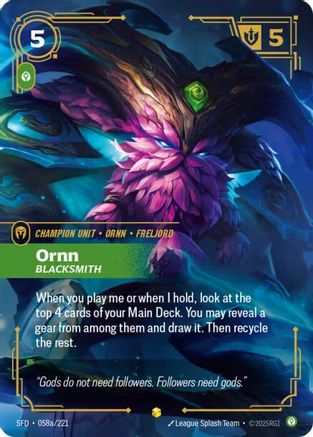 Ornn - Blacksmith (Alternate Art) (058a/221) [Spiritforged] Foil