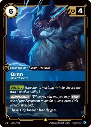 Ornn - Forge God (Alternate Art) (085a/221) [Spiritforged] Foil