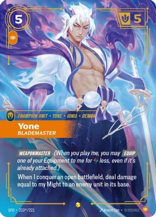 Yone - Blademaster (Signature) (233*/221) [Spiritforged] Foil