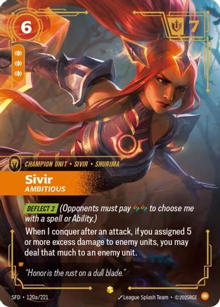 Sivir - Ambitious (Alternate Art) (120a/221) [Spiritforged] Foil