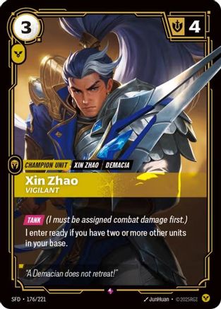 Xin Zhao - Vigilant (176/221) [Spiritforged] Foil