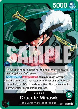 Dracule Mihawk - OP14-020 [The Azure Sea's Seven] Leader