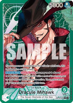 Dracule Mihawk - OP14-020 (Alternate Art) [The Azure Sea's Seven] Leader